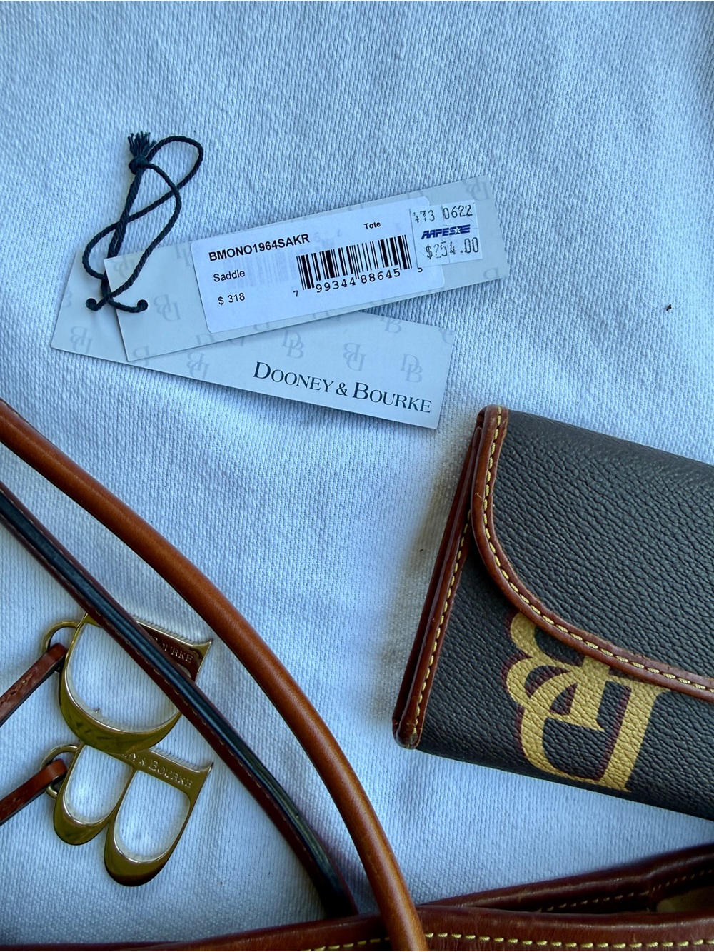 Dooney & Bourke Handbag, Monogram Tote - Saddle with wallet - Picture 3 of 4